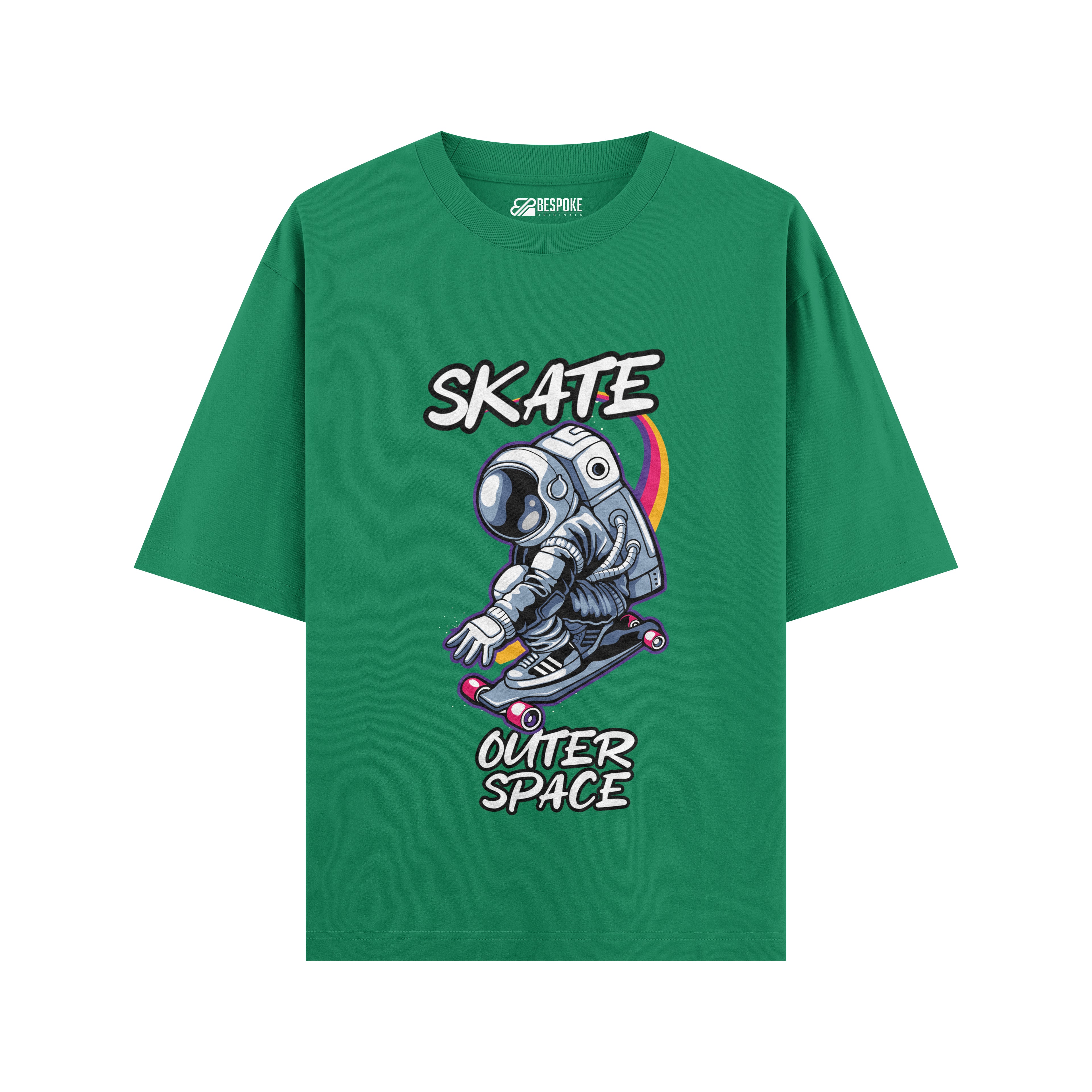 Skate Outer Space Oversized Graphic T-Shirt – Astronaut Streetwear Tee (240 GSM)