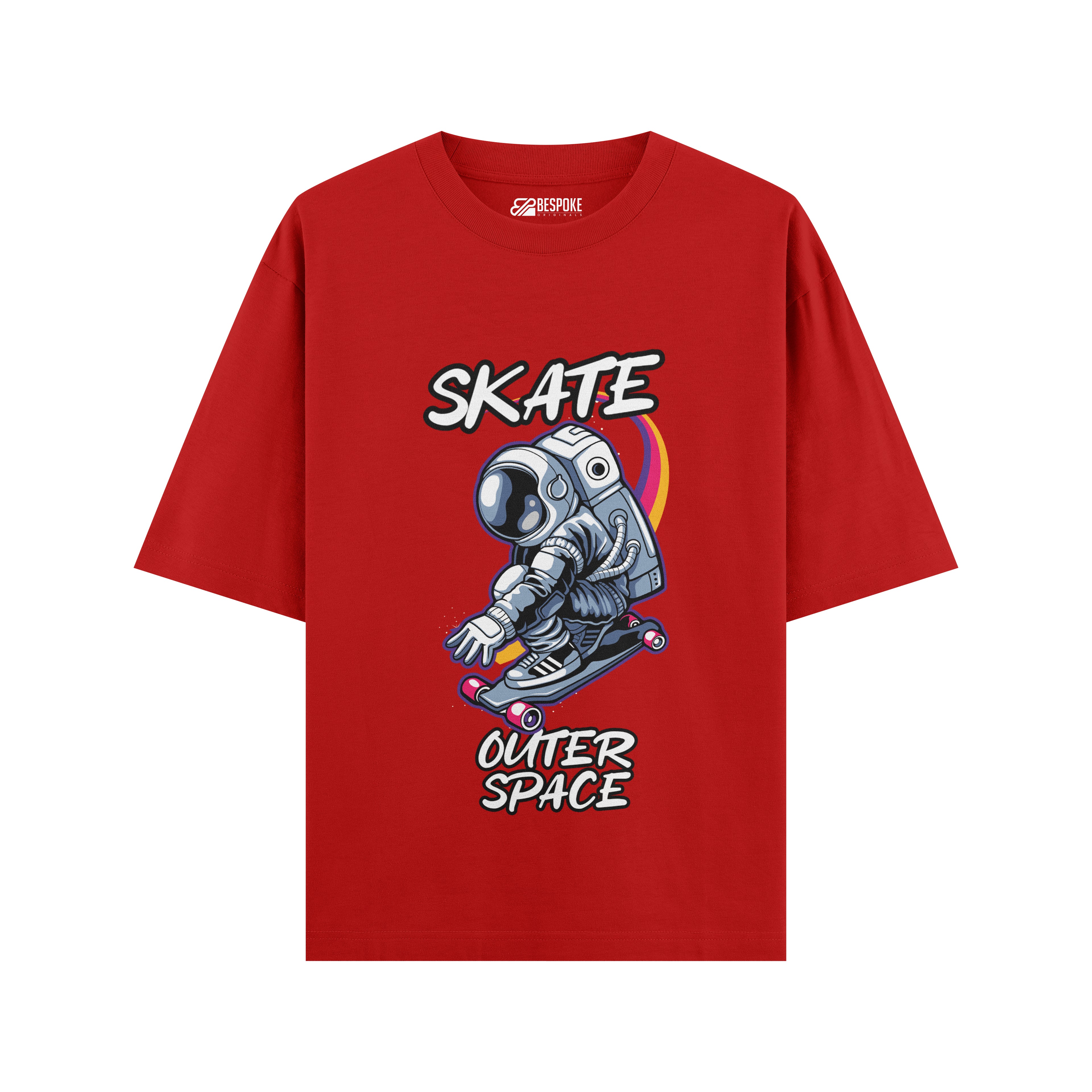 Skate Outer Space Oversized Graphic T-Shirt – Astronaut Streetwear Tee (240 GSM)