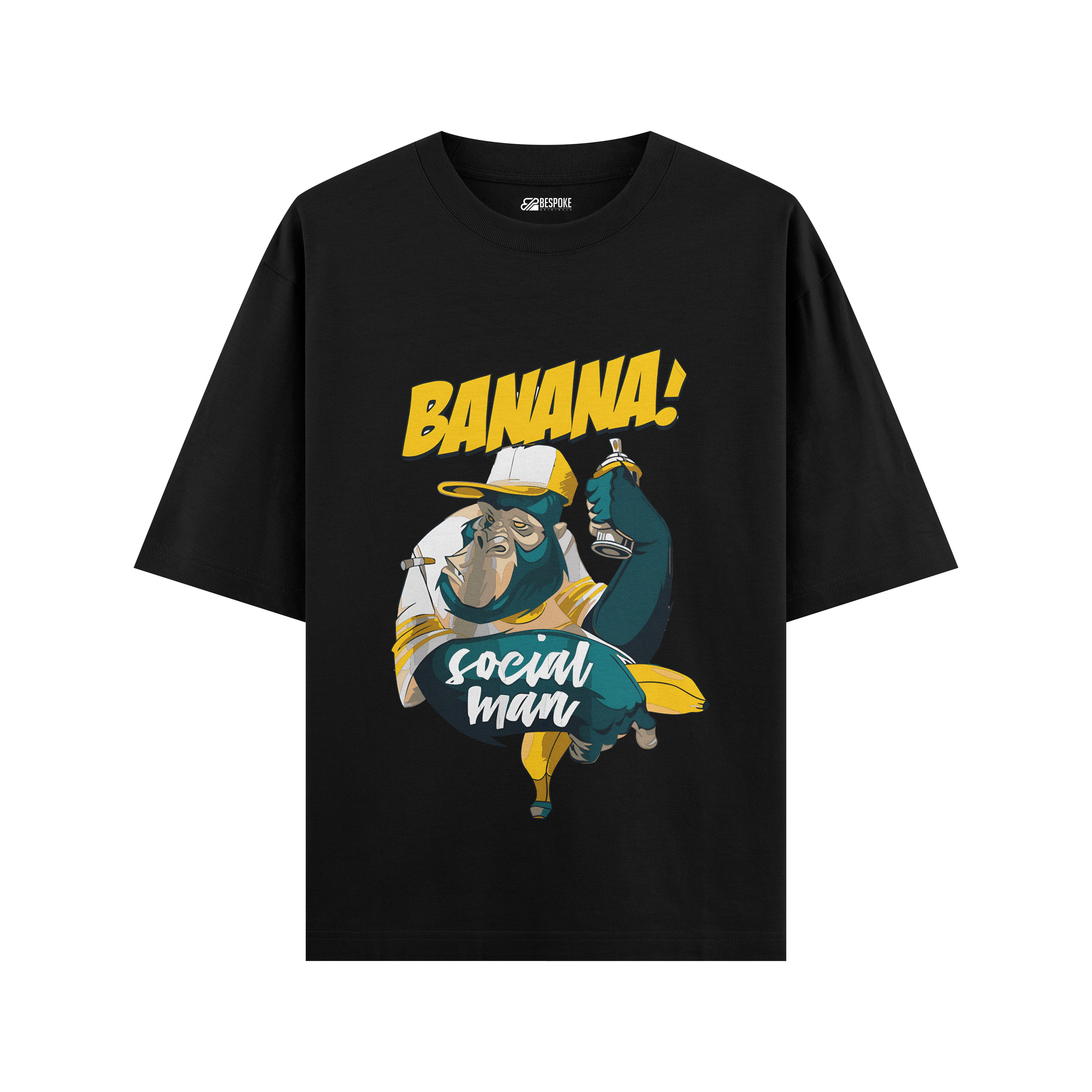 Banana Social Man Oversized T-Shirt – Cool Graphic Streetwear Tee for Men & Women