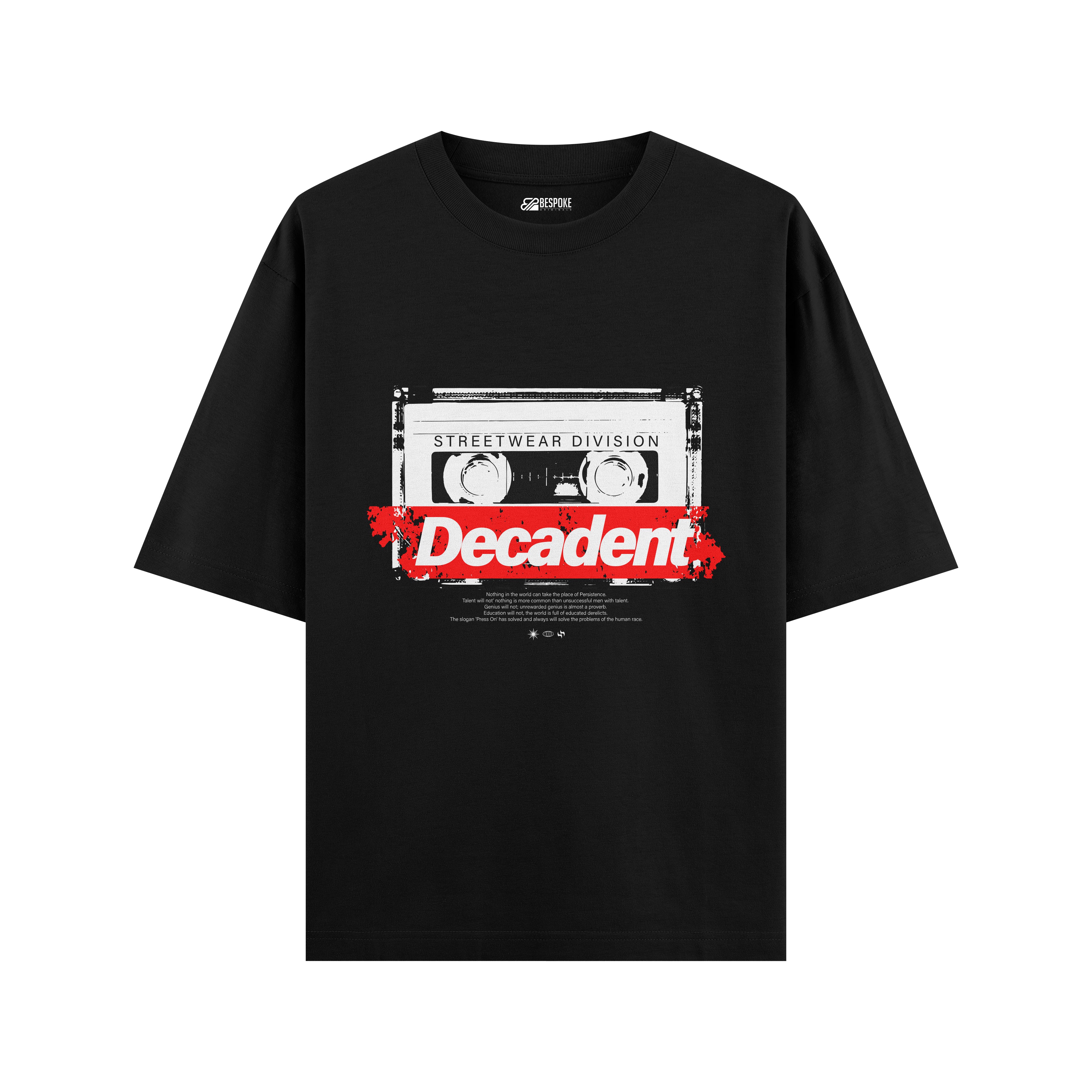 Decadent Streetwear Division Oversized T-Shirt – Retro Cassette Graphic Tee