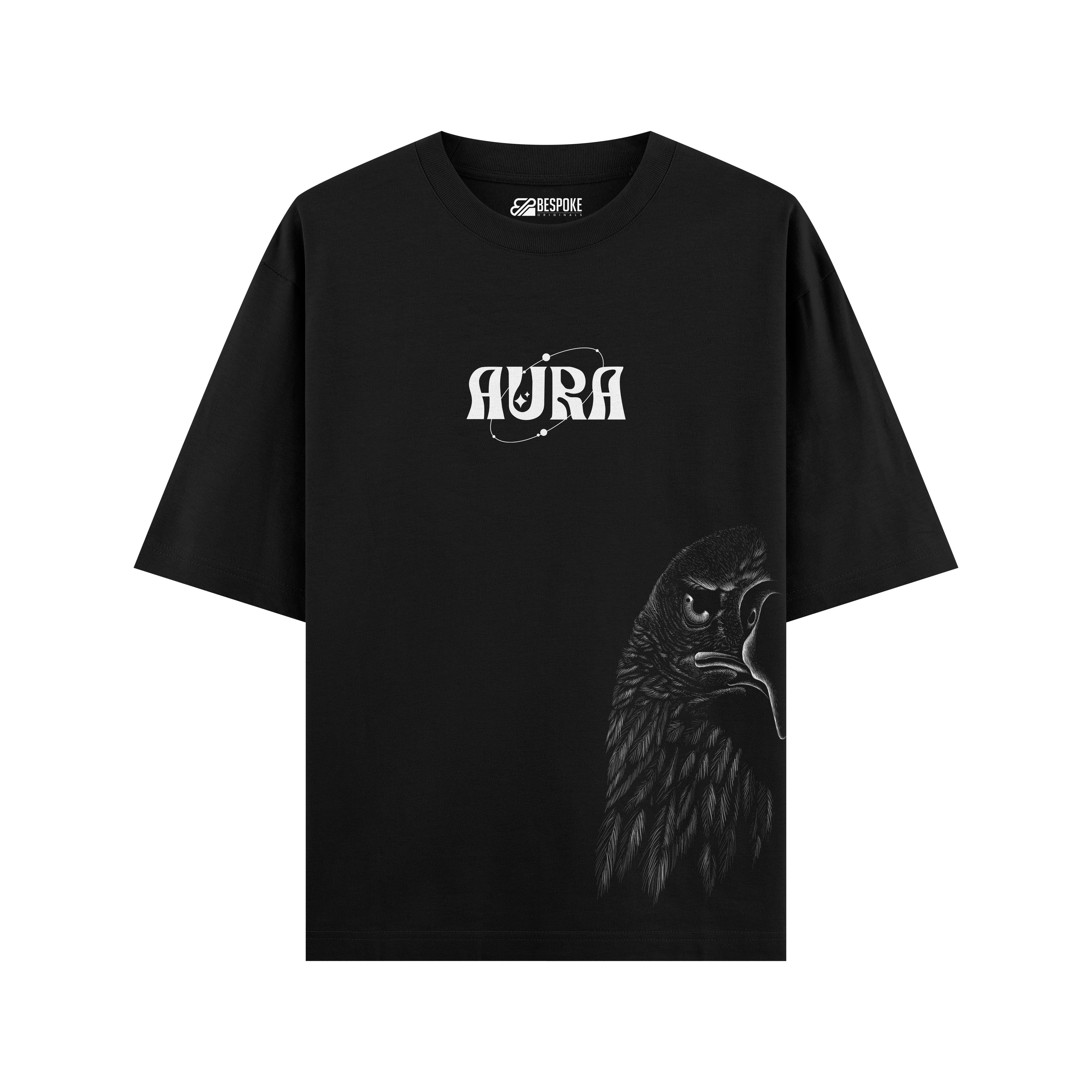 Aura Oversized T-Shirt – Black Eagle Graphic Streetwear Tee
