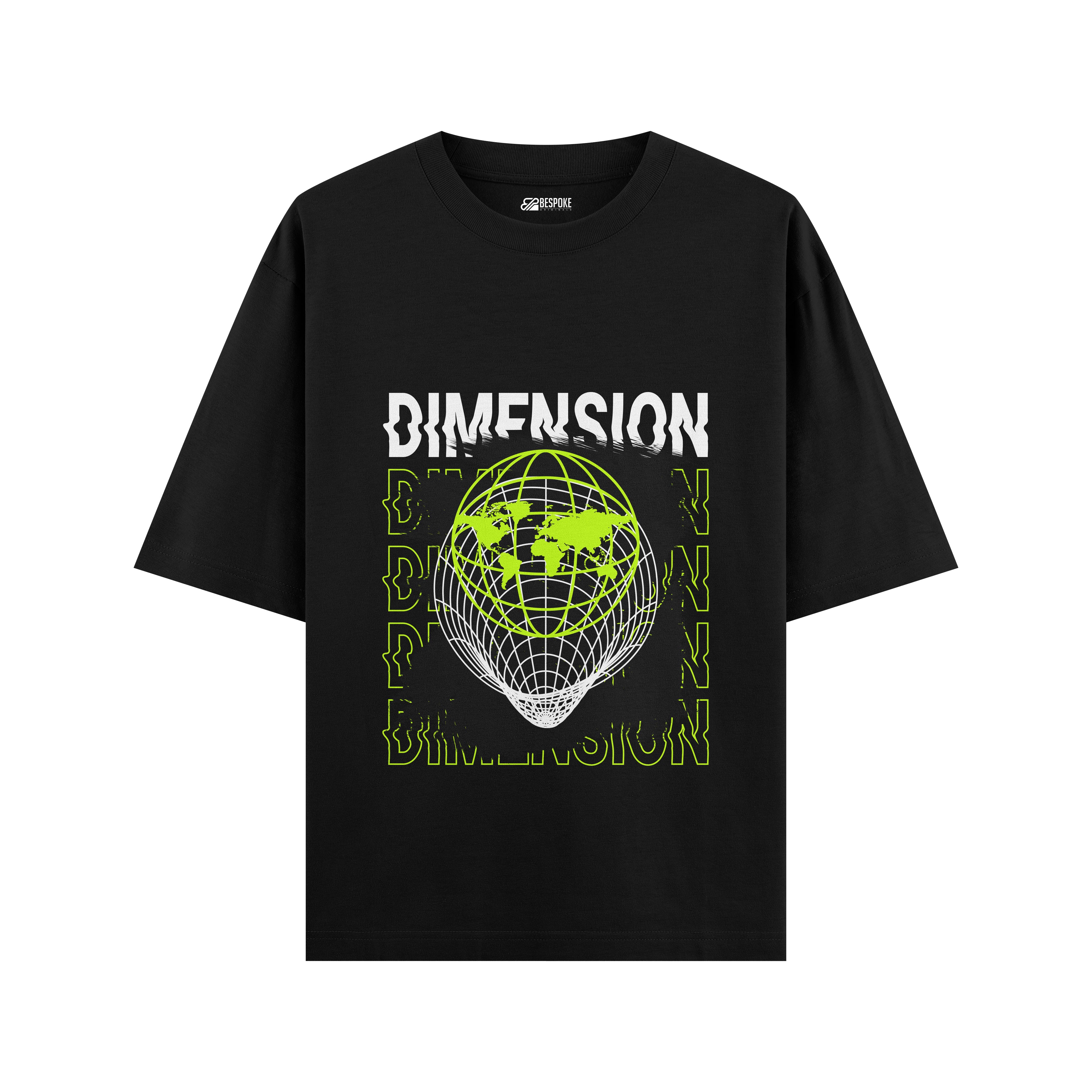 Dimension Oversized Graphic T-Shirt – Black | Futuristic Streetwear Tee